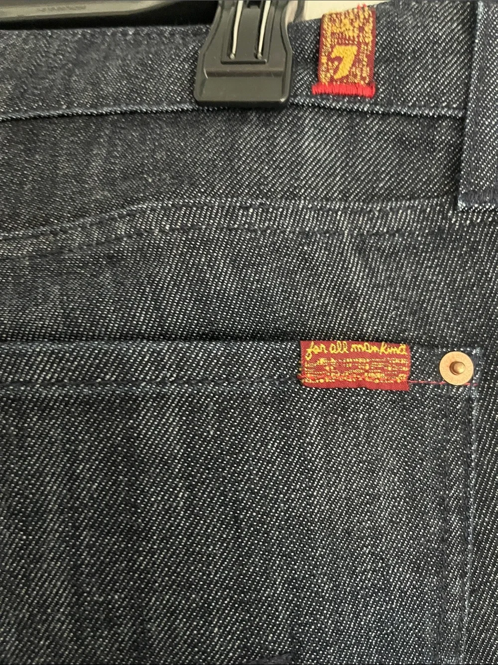 7 For All Mankind Boot Cut Dark Indigo Jeans 34 - Picture 4 of 9